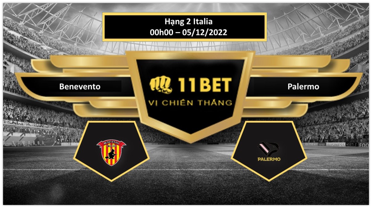 11BET Tip bóng đá   Benevento vs Palermo, hôm nay 05/12/2022