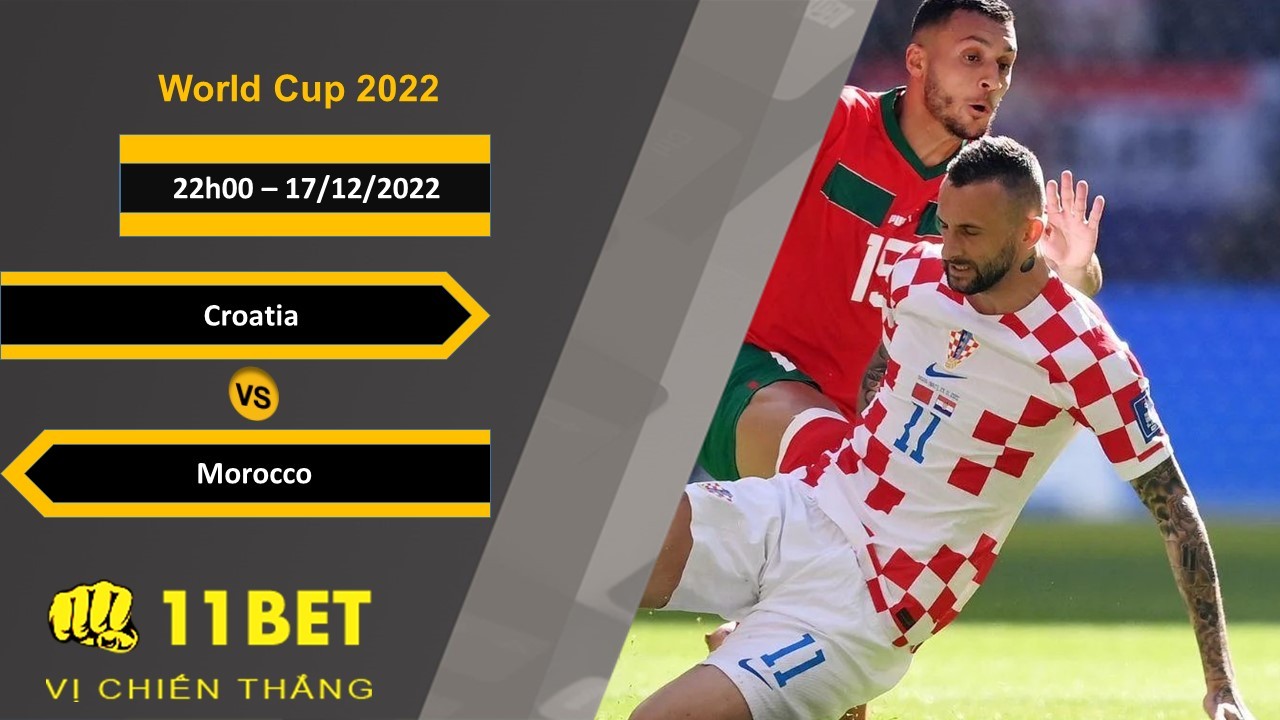 11BET Soi kèo Croatia vs Morocco, 22h00, 17/12/2022